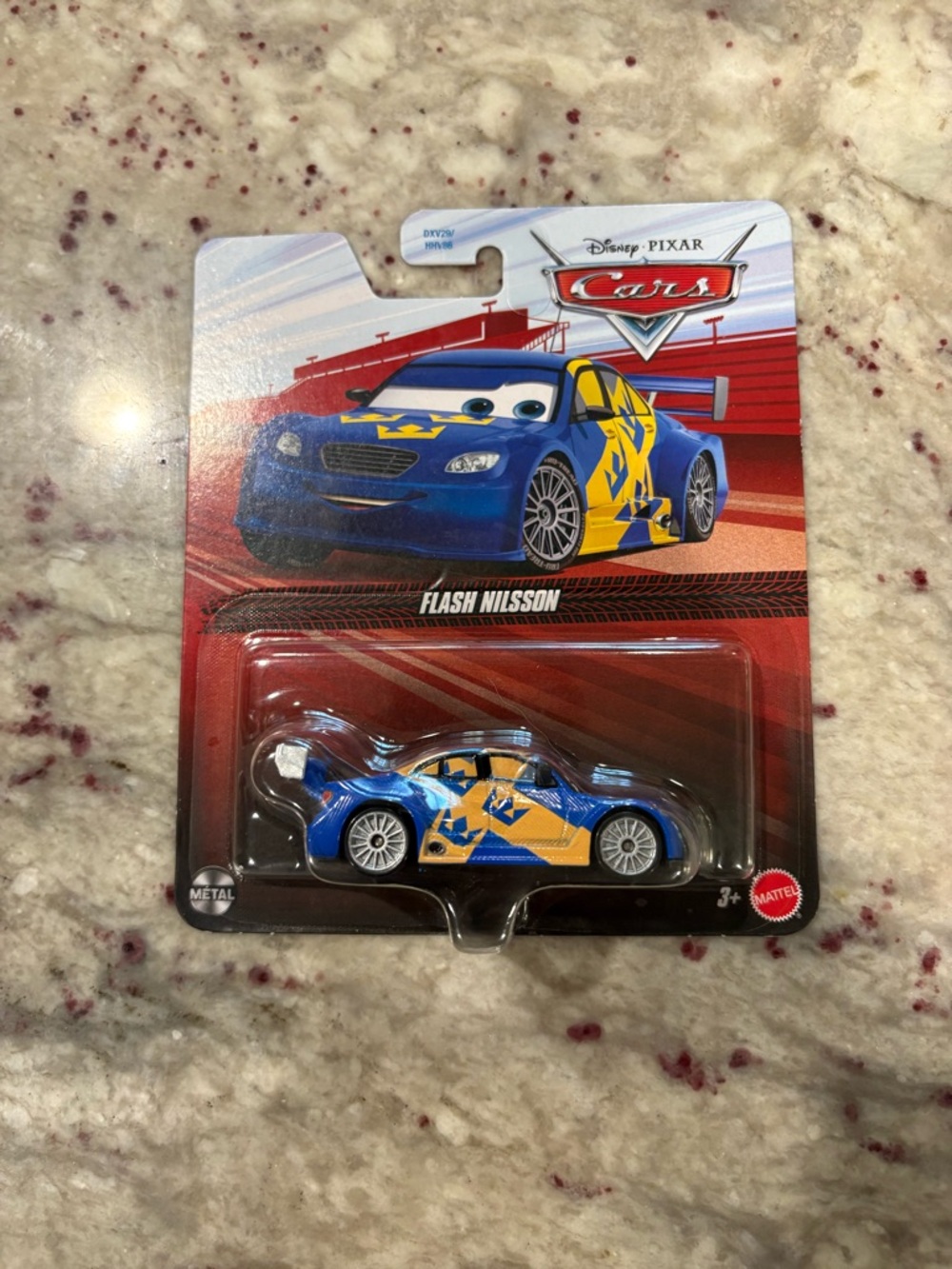 Disney Flash Nilsson Blue and Yellow Die-Cast Race Car